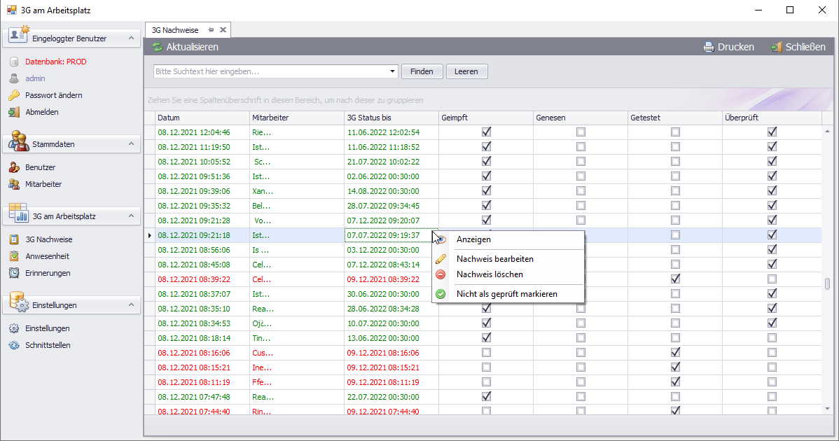 3G Arbeitsplatz Software