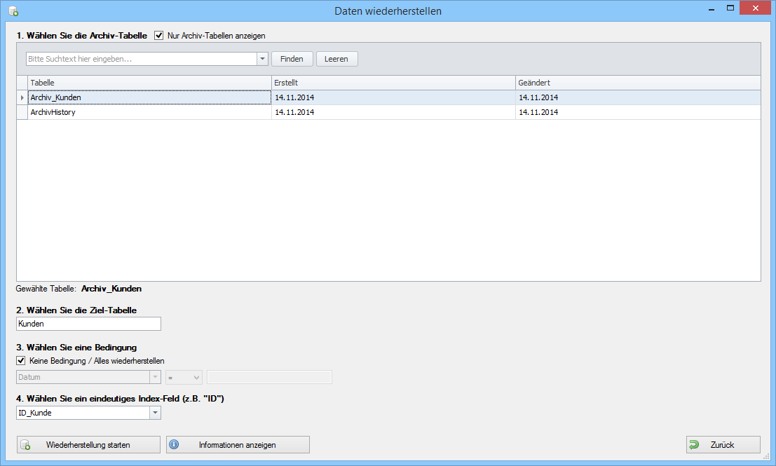 Wiederherstellung einer MS SQL Datenbank